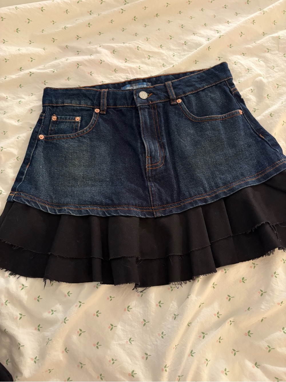Urban Outfitters navy blue denim mini skirt